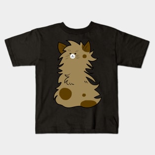 Fluffy Cat Blob with Spots Kids T-Shirt